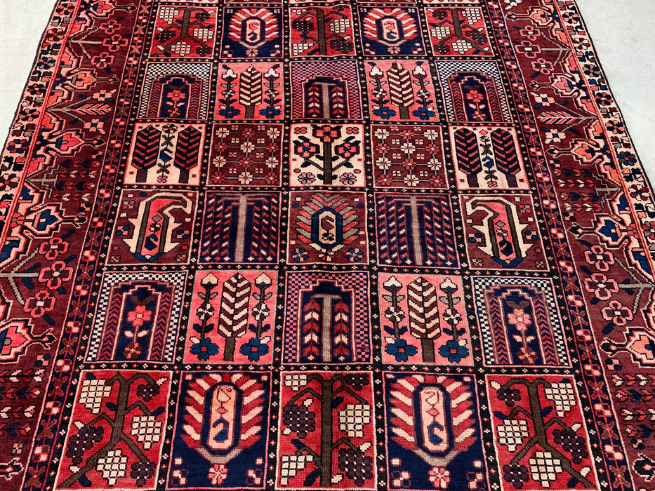 289,5 x 200,6 cm handgeknoopt Perzisch wollen tapijt - Rood, marineblauw & ivoorkleurig geometrisch Perzisch stijl tapijt - KBHM-775