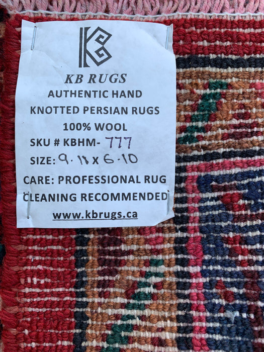 Handgemaakt Perzisch wollen vloerkleed 210x305 - Rood, ivoor & blauw tribaal medaillon Perzische stijl vloerkleed - Exacte maat 297 cm x 208 cm - KBHM-777