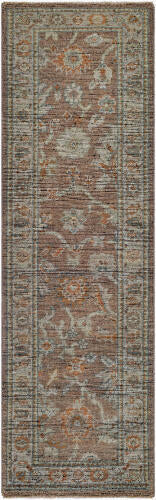 Reign Handmade Wool Rug — Warm Brown & Blue Traditional Design | REG-2318