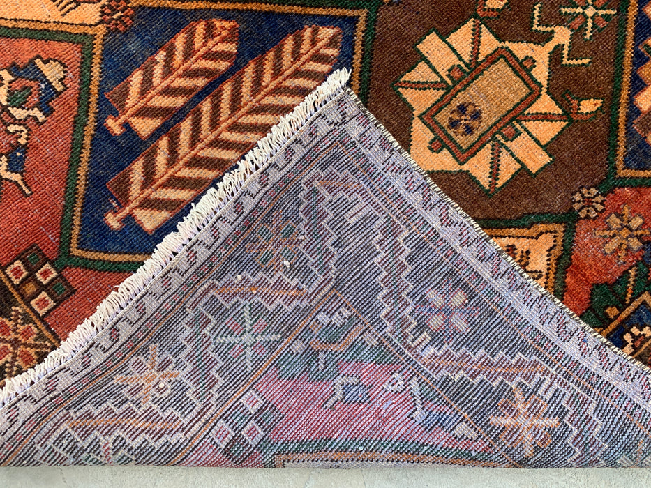 10'3" x 5'2" handgeknoopt Perzisch wollen tapijt – veelkleurig tribaal geometrisch paneelontwerp – KBHM-798