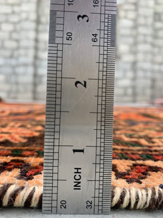 10'3" x 5'2" handgeknoopt Perzisch wollen tapijt – veelkleurig tribaal geometrisch paneelontwerp – KBHM-798