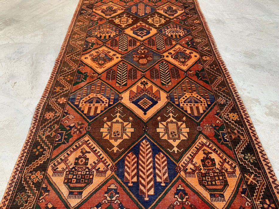 10'3" x 5'2" handgeknoopt Perzisch wollen tapijt – veelkleurig tribaal geometrisch paneelontwerp – KBHM-798