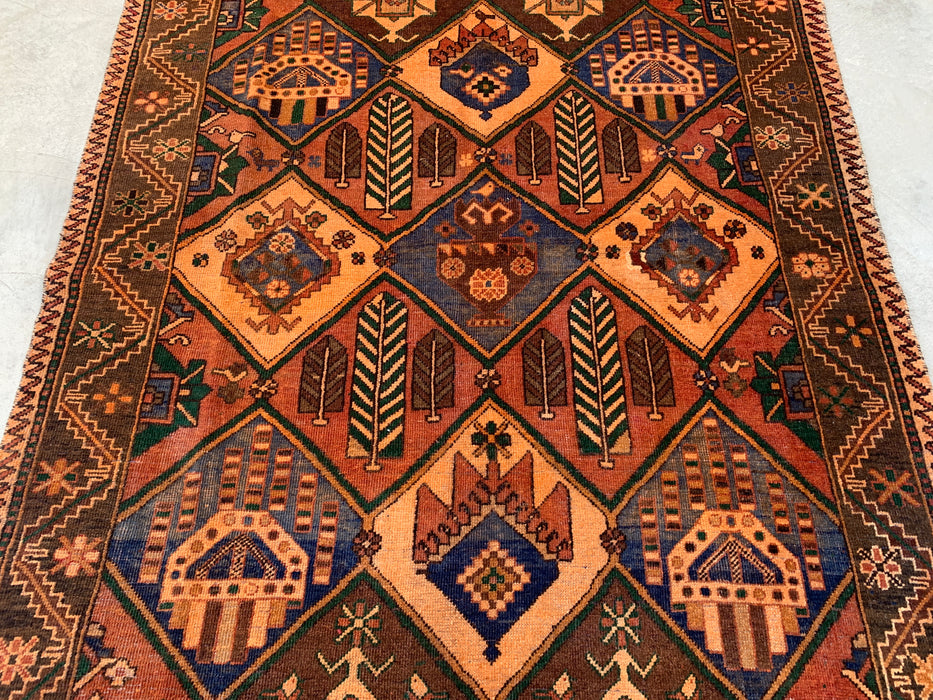 10'3" x 5'2" handgeknoopt Perzisch wollen tapijt – veelkleurig tribaal geometrisch paneelontwerp – KBHM-798