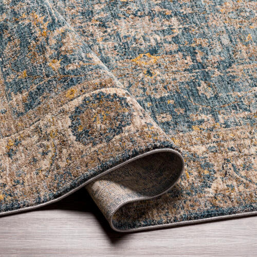 Livabliss Mirabel Machinaal Geweven Vloerkleed — Blauw / Beige | MBE-2305 - construction