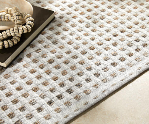 Ariel Handgeweven PET-vloerkleed — Wit / Taupe | AIL-2301