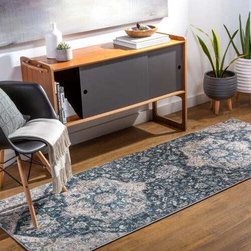 Livabliss Cardiff machinaal geweven vloerkleed — Groenblauw / Grijs | CDF-2307