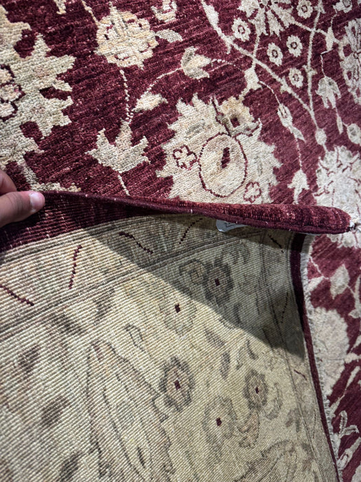 8'x10' Hand-Knotted Chobi Beige/Burgundy Area Rug – KB Rugs