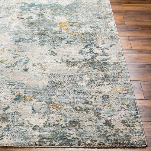 Livabliss Dresden machinaal geweven vloerkleed — Zacht teal / taupe | DRE-2302
