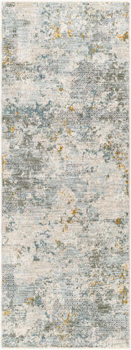 Livabliss Dresden machinaal geweven vloerkleed — Zacht teal / taupe | DRE-2302