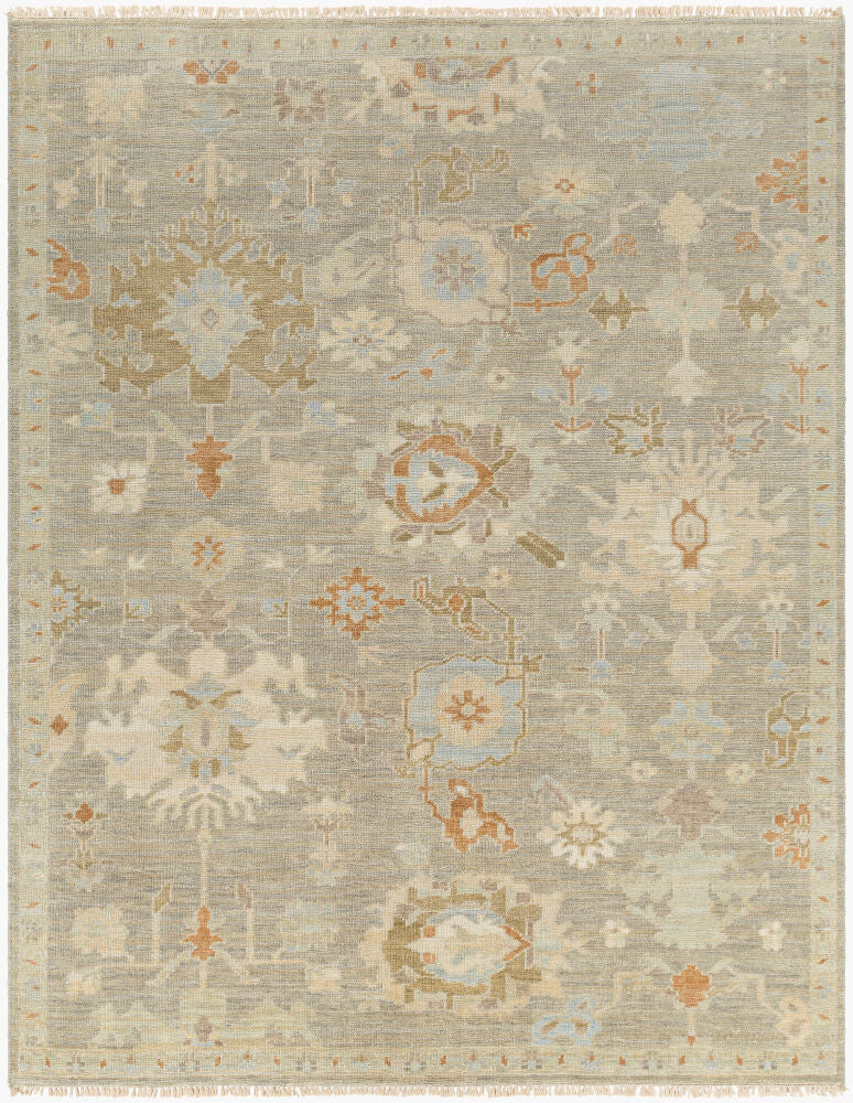 Anatalya handgemaakt wollen vloerkleed — Taupe / Blauw | AAT-2300 - performance