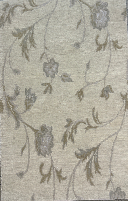 2’6 x 3’10 Tibetan 100% Wool & Silk Hand Knotted Area Rug