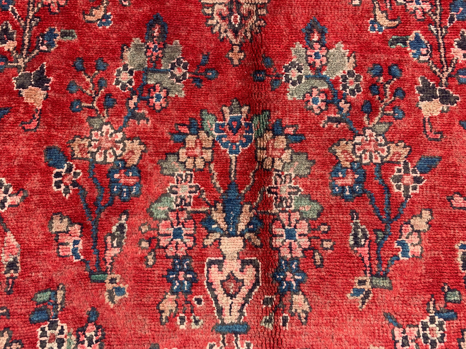 289,5 x 218,5 cm handgeknoopt Perzisch wollen tapijt – Rood, marineblauw & ivoorkleurig bloemenmedaillonontwerp – KBHM-808