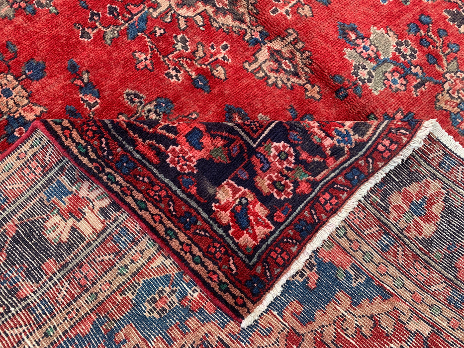 289,5 x 218,5 cm handgeknoopt Perzisch wollen tapijt – Rood, marineblauw & ivoorkleurig bloemenmedaillonontwerp – KBHM-808