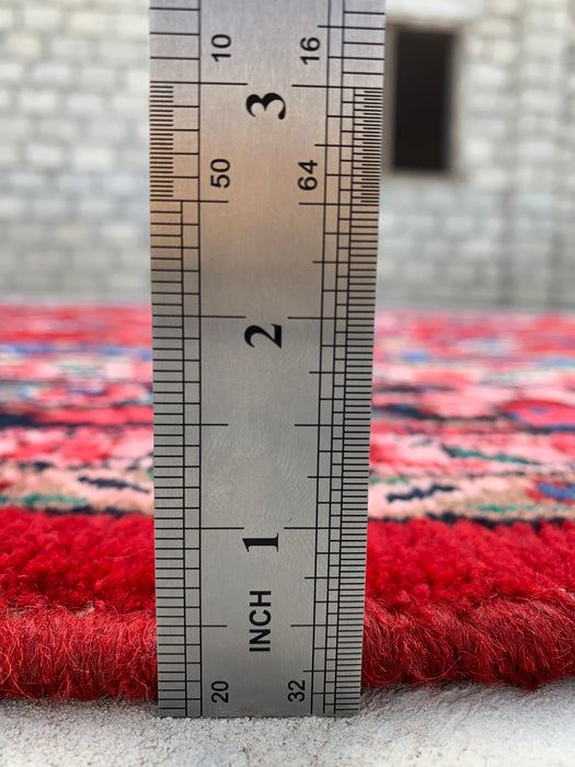 299,7 cm x 213,4 cm handgeknoopt Perzisch wollen tapijt – Rood, blauw & ivoorkleurig bloemenmedaillonontwerp – KBHM-820