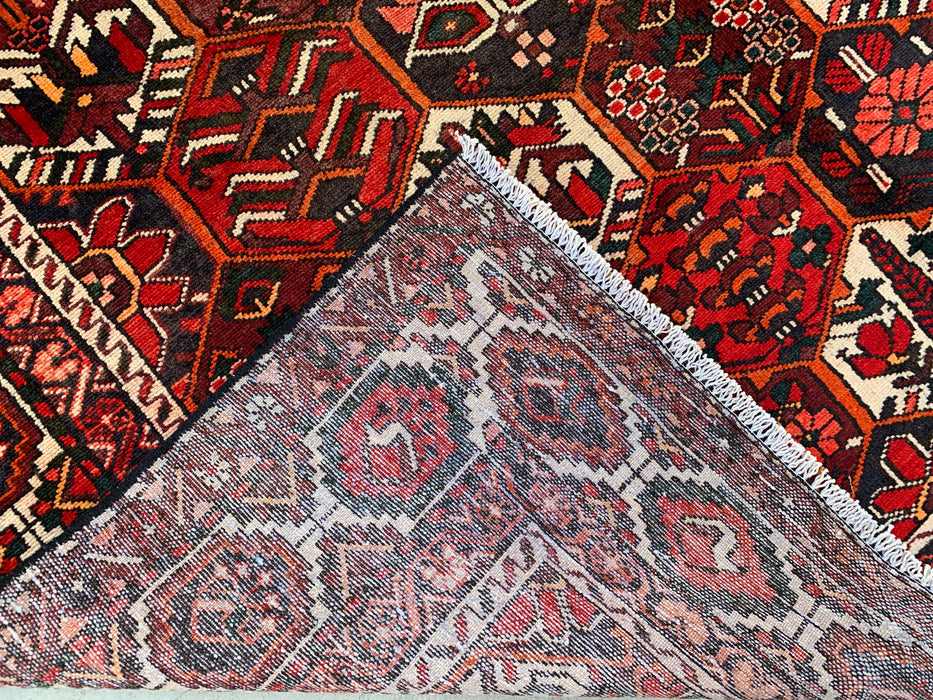 Handgemaakt Perzisch wollen vloerkleed 210x305 - Rood, ivoor & marineblauw geometrisch Perzisch stijl kleed - Exacte afmeting 297 cm x 201 cm - KBHM-823