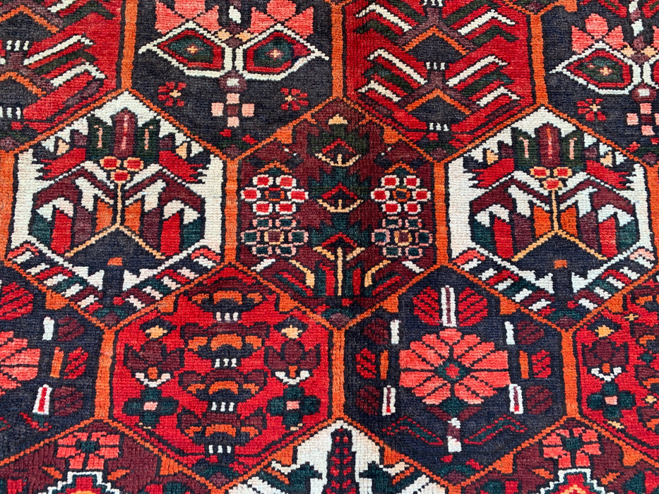 Handgemaakt Perzisch wollen vloerkleed 210x305 - Rood, ivoor & marineblauw geometrisch Perzisch stijl kleed - Exacte afmeting 297 cm x 201 cm - KBHM-823