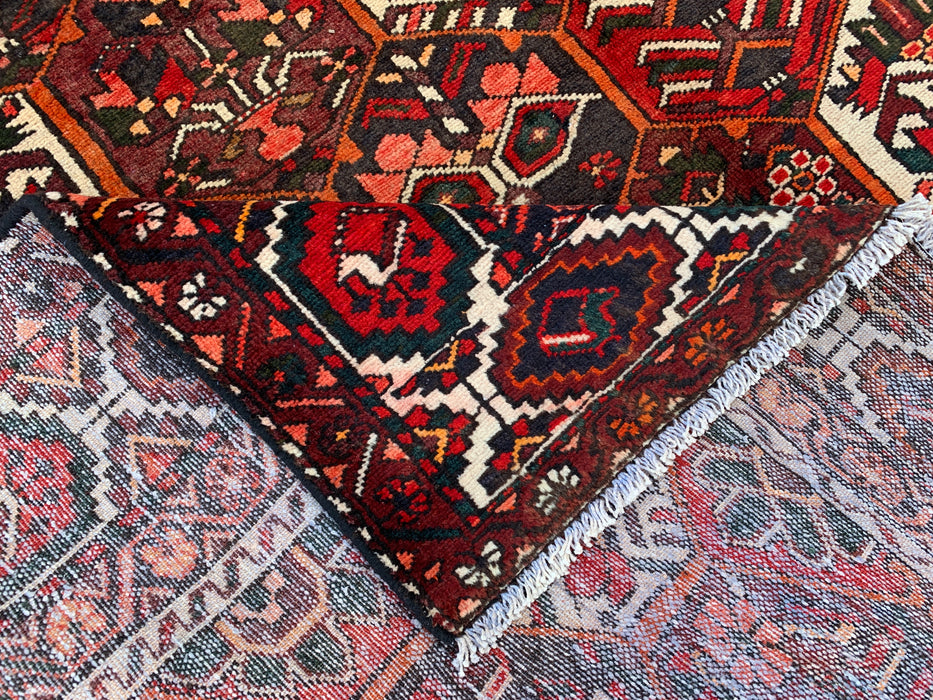 Handgemaakt Perzisch wollen vloerkleed 210x305 - Rood, ivoor & marineblauw geometrisch Perzisch stijl kleed - Exacte afmeting 297 cm x 201 cm - KBHM-823