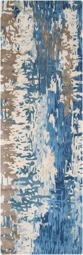 Banshee Handmade Wool & Viscose Rug — Blue Multi | BAN-3342