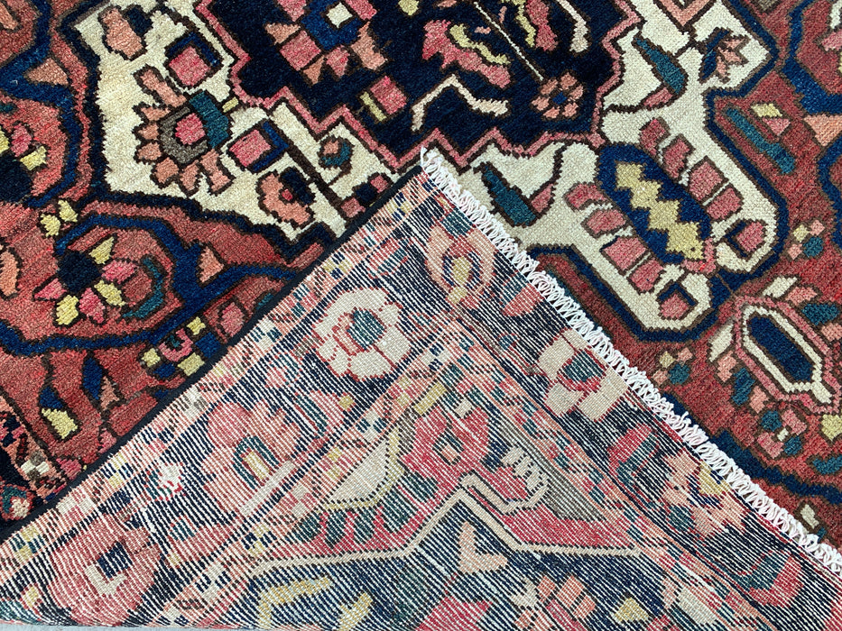 297 cm x 157 cm handgeknoopt Perzisch wollen tapijt – Roze, marineblauw & ivoorkleurig stam-medaillonontwerp – KBHM-824