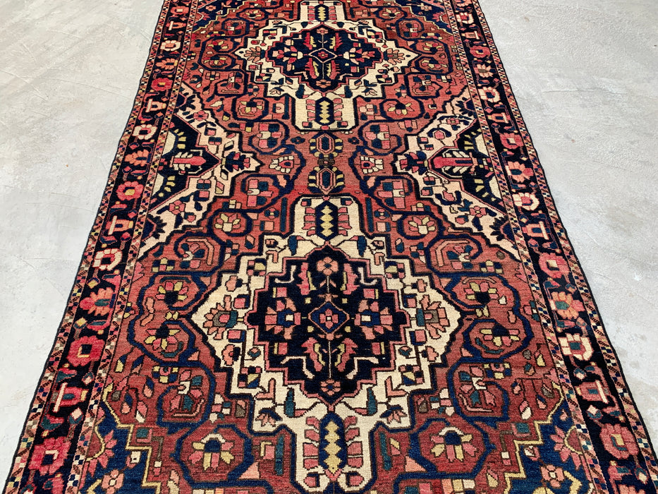 297 cm x 157 cm handgeknoopt Perzisch wollen tapijt – Roze, marineblauw & ivoorkleurig stam-medaillonontwerp – KBHM-824