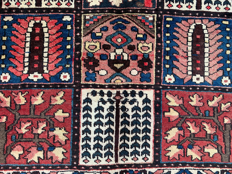 Handgemaakt Perzisch wollen vloerkleed 213x305 - Perzisch tapijt met rood paneel en marineblauwe & ivoorkleurige rand - Exacte afmeting 315 cm x 208 cm - KBHM-825