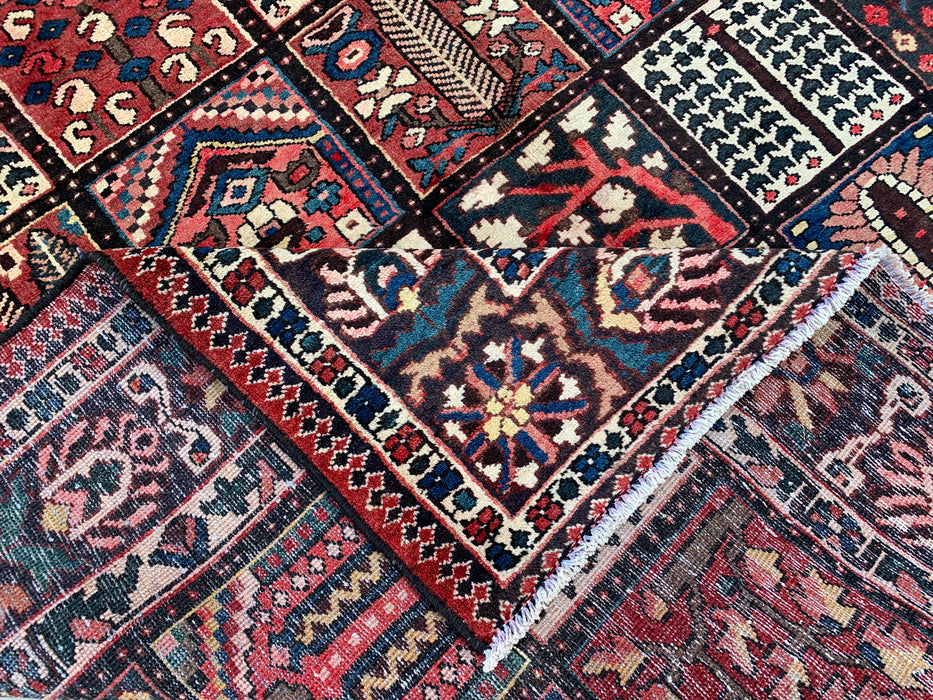 Handgemaakt Perzisch wollen vloerkleed 213x305 - Perzisch tapijt met rood paneel en marineblauwe & ivoorkleurige rand - Exacte afmeting 315 cm x 208 cm - KBHM-825