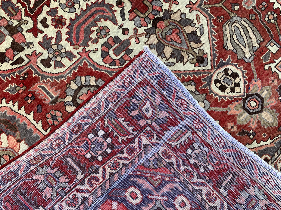 Handgemaakt Perzisch wollen vloerkleed 210x300 - Rood Perzisch stijl kleed met medaillon en ivoorkleurig midden - Exacte afmeting 299 cm x 200 cm - KBHM-826