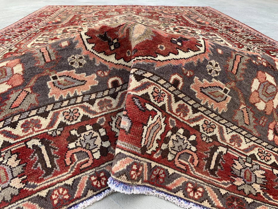 Handgemaakt Perzisch wollen vloerkleed 210x300 - Rood Perzisch stijl kleed met medaillon en ivoorkleurig midden - Exacte afmeting 299 cm x 200 cm - KBHM-826
