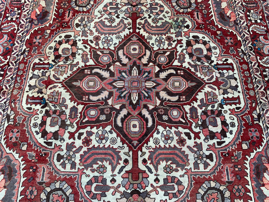 Handgemaakt Perzisch wollen vloerkleed 210x300 - Rood Perzisch stijl kleed met medaillon en ivoorkleurig midden - Exacte afmeting 299 cm x 200 cm - KBHM-826