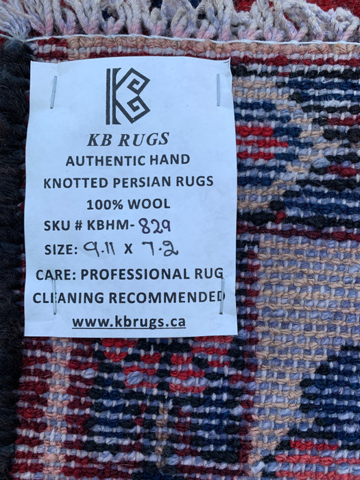 Handgemaakt Perzisch wollen vloerkleed 215x300 - Perzisch stijl tapijt met rode panelen en ivoorkleurige rand - Exacte afmeting 302 cm x 218 cm - KBHM-829
