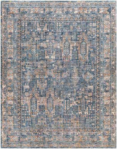 Livabliss Mirabel machinaal geweven vloerkleed — Denim / Camel | MBE-2301 - performance