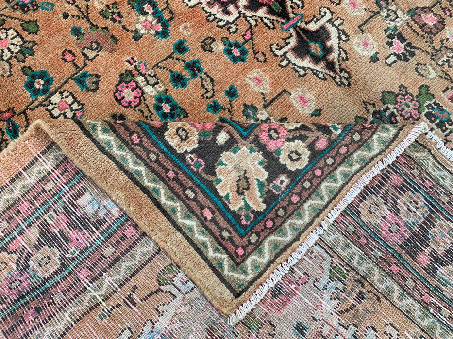 Handgemaakt Perzisch wollen vloerkleed 213x305 cm - Beige Perzisch stijl kleed met bloemmotief en ivoren rand - Exacte afmeting 279 cm x 211 cm - KBHM-837