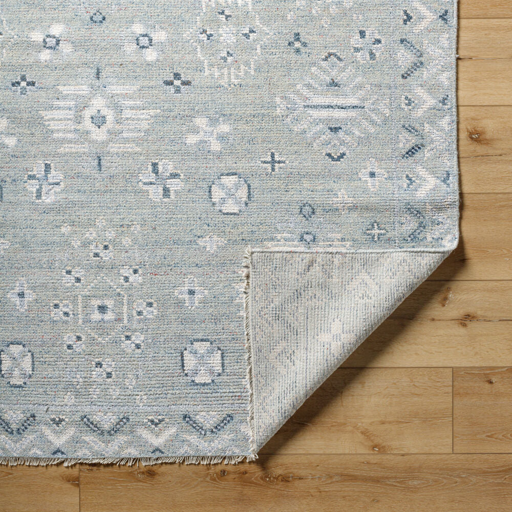 Almeria Hand Knotted Rug — Denim / Dusty Sage | ALM-2302 - construction