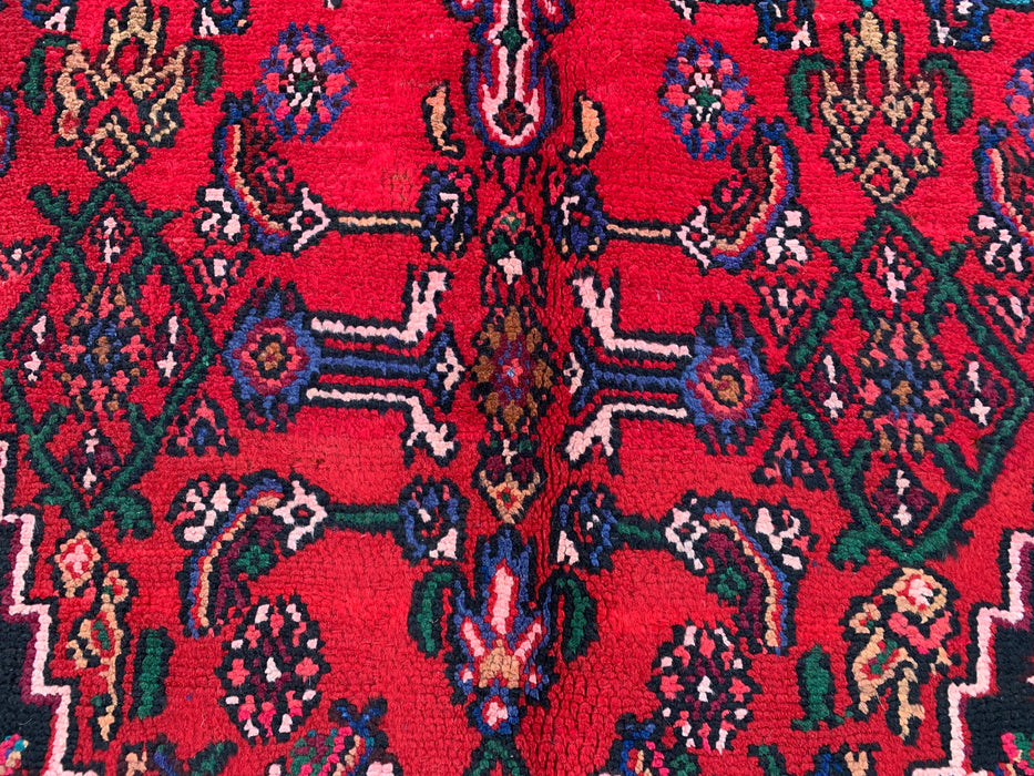 Handgemaakt Perzisch wollen vloerkleed 210x300 - Rood Perzisch tapijt met geometrisch medaillon en ivoorkleurige rand - Exacte afmeting 295 cm x 208 cm - KBHM-853