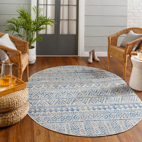 Livabliss Eagean Machinaal Geweven Vloerkleed — Blauw / Taupe | EAG-2306