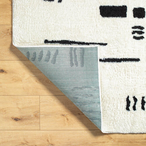 Livabliss Freud Machine Woven Rug — Ivory / Black | FEU-2333 - construction