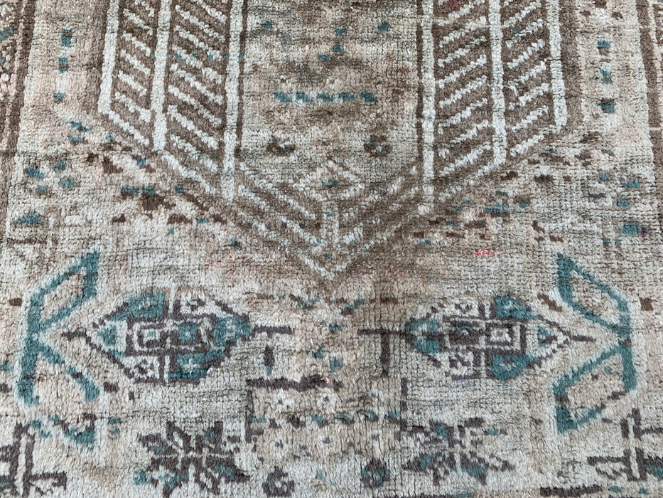 5'6 x 3'6 handgeknoopt Perzisch wollen tapijt - Beige vintage tribaal design met zachtblauwe accenten - KBHM-869