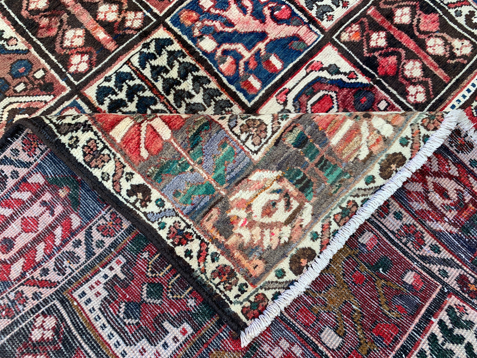 6'9 x 4'6 Hand-Knotted Persian Wool Rug - Brown Panel Design with Ivory Border - KBHM-872