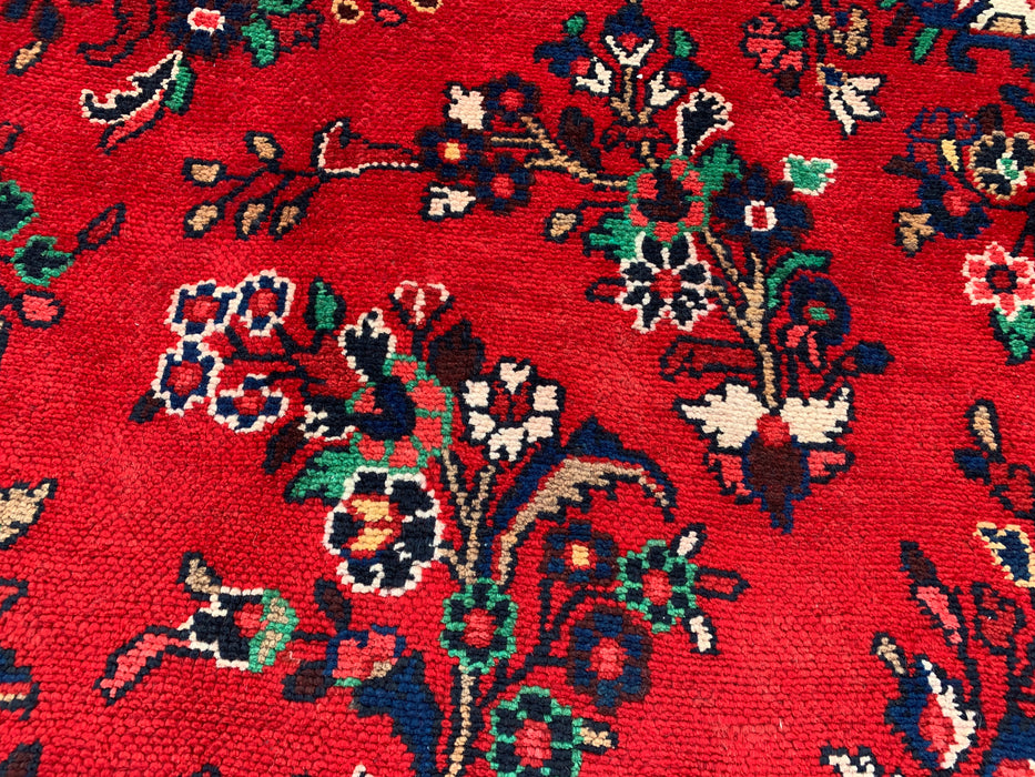 11'4 x 8'9 Hand-Knotted Persian Wool Rug - Red Floral Medallion Design with Ivory Border - KBHM-874