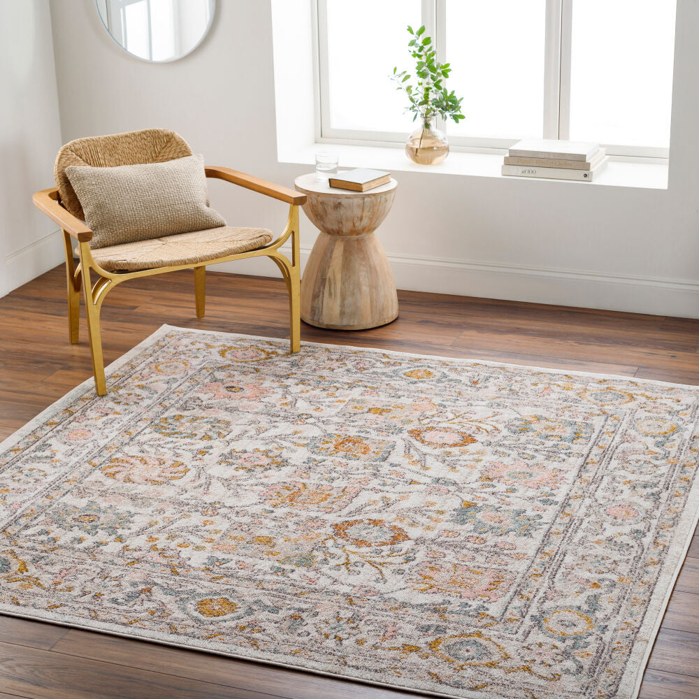 Ankara Machinaal Geweven Vloerkleed — Ivoor / Blush Multi | AKR-2332 - colour & pattern