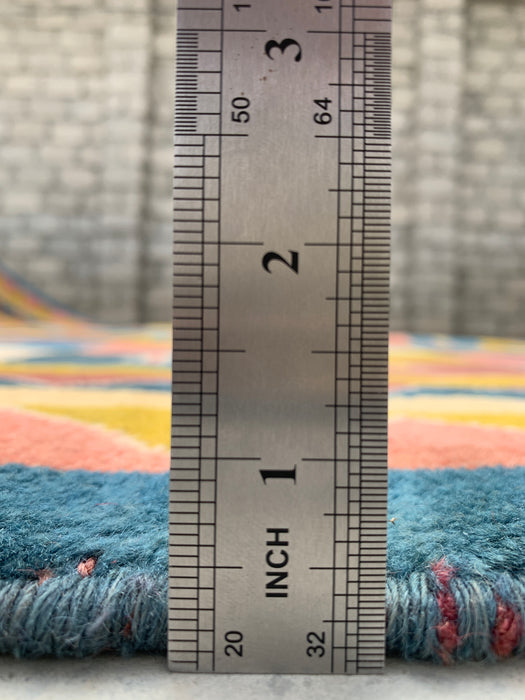 12'9 x 10'2 handgeknoopt Perzisch wollen tapijt - Kleurrijk geometrisch blokontwerp - KBHM-879