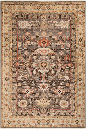 Cappadocia Handmade Wool Rug — Charcoal / Rust Multi | CPP-5029 - performance