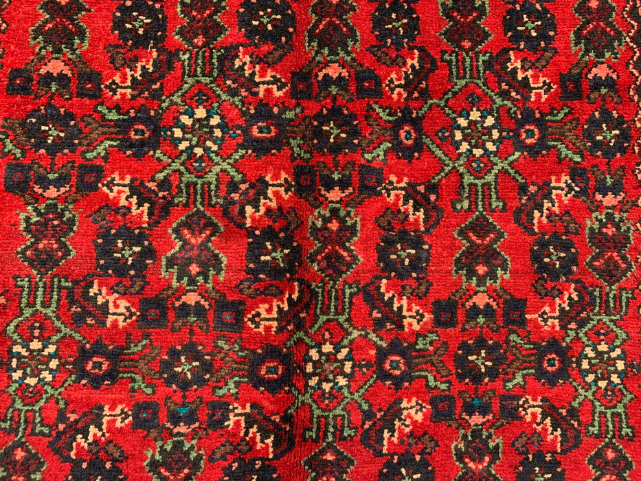 9'7 x 3'5 Handgeknoopt Perzisch wollen loper - Rood all-over bloemendessin met ivoren rand - KBHM-887