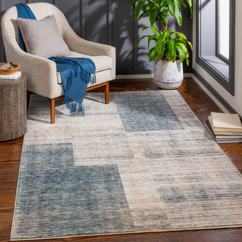 Livabliss Cardiff machinaal geweven vloerkleed — Blauw / Grijs | CDF-2312 - colour & pattern