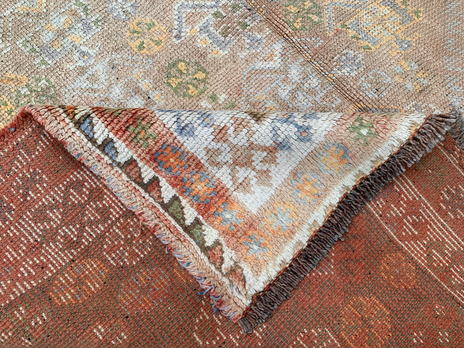 7'7 x 4'11 handgeknoopt Perzisch wollen tapijt - Beige vintage tribaal medaillonontwerp - KBHM-892