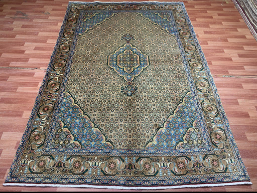 7'x10' Hand-Knotted Persian Beige/Teal Area Rug – KB Rugs 