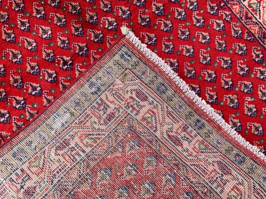 320 x 104 cm handgeknoopt Perzisch wollen loper - Rood geometrisch bloemendessin - KBHM-893