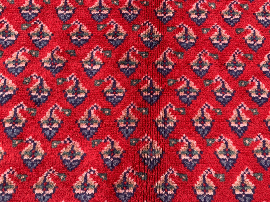 320 x 104 cm handgeknoopt Perzisch wollen loper - Rood geometrisch bloemendessin - KBHM-893