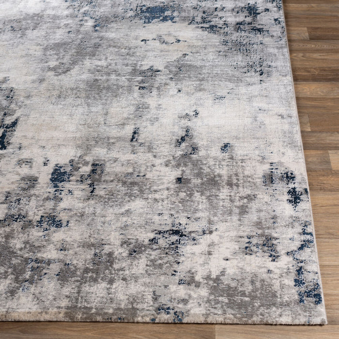 Aisha Machinaal Geweven Vloerkleed — Antraciet / Blauw | AIS-2314