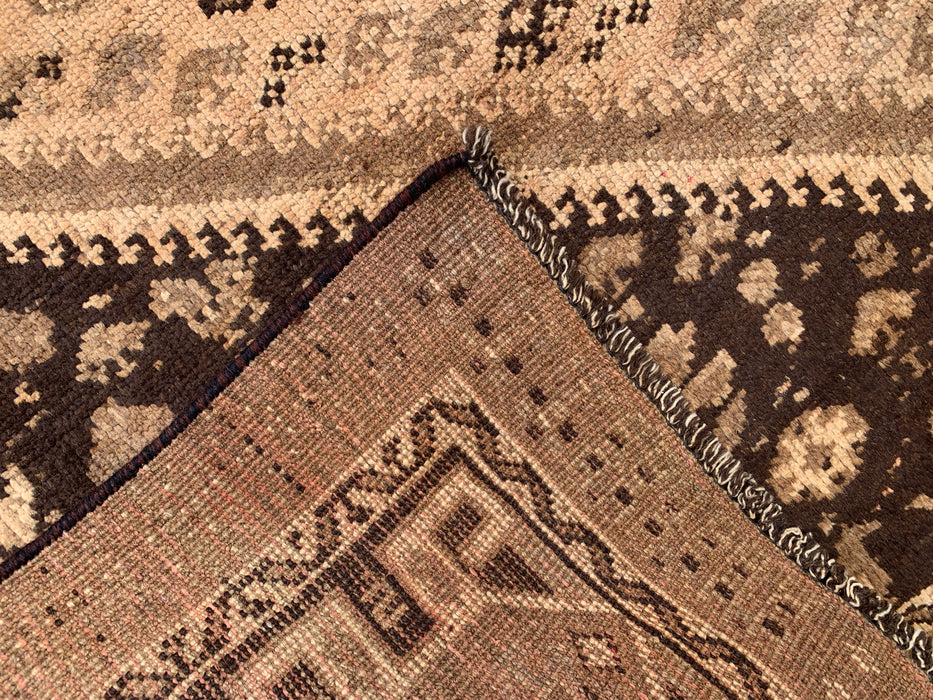 8'6 x 5'1 handgeknoopt Perzisch wollen tapijt - Beige vintage tribaal medaillonontwerp - KBHM-895